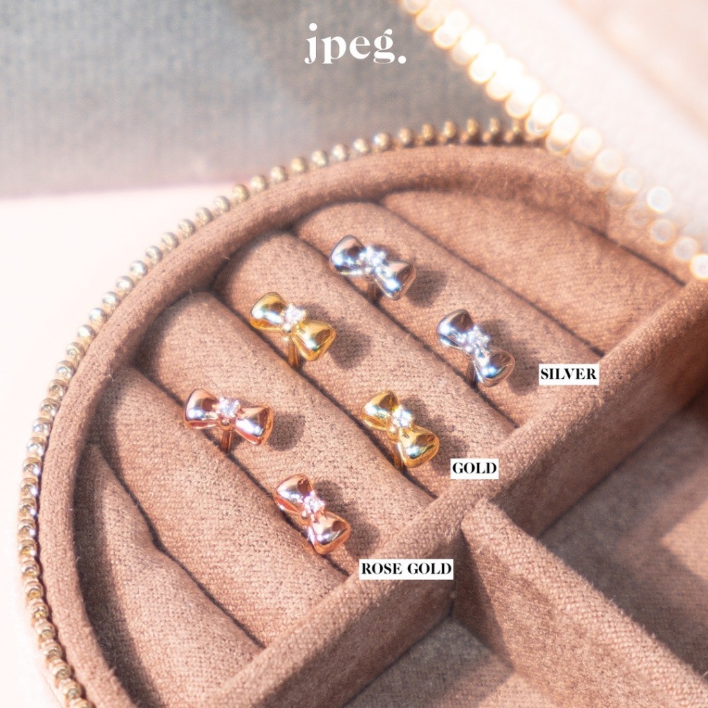 jpegshop - mini bow earring (brass)