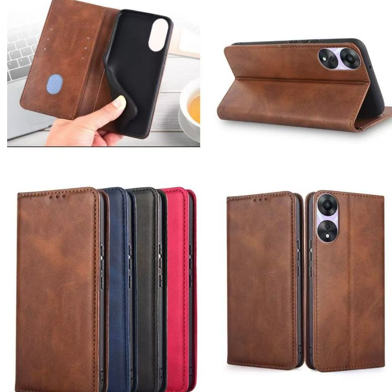 เคสฝาพับ Xunte สำหรับOppo A3X A60 A18 A38 A58 A78 A58 4G A78 4G A98 A17 A17K Reno8T A79 A57 A77 ตั้งได้ For ออปโป้