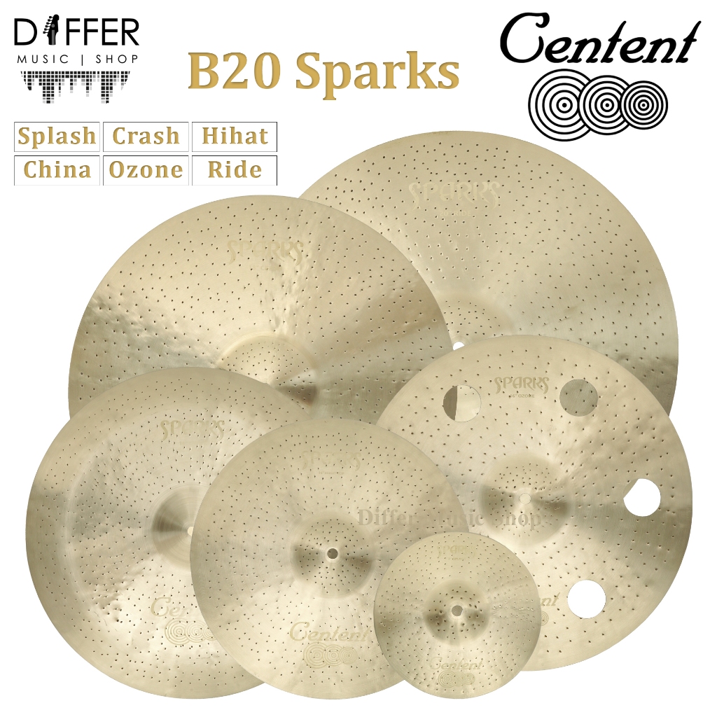 แฉ ฉาบ Centent Cymbals รุ่น Sparks วัสดุ Bronze B20 มีให้เลือกหลายขนาด Splash,Crash,Hihat,Ride,China