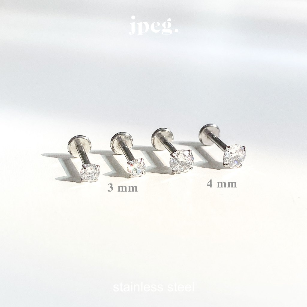( ลดเพิ่ม 30% เก็บโค้ดหน้าร้าน) - JPEG Diamond Dot Piercing Lablet (Stainless Steel)