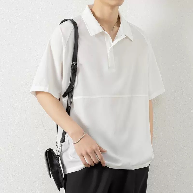 CLIFF ฤดูร้อน สีล้วน เสื้อโปโล เรียบง่าย เสื้อยืดผู้ชาย รูปที่ 7