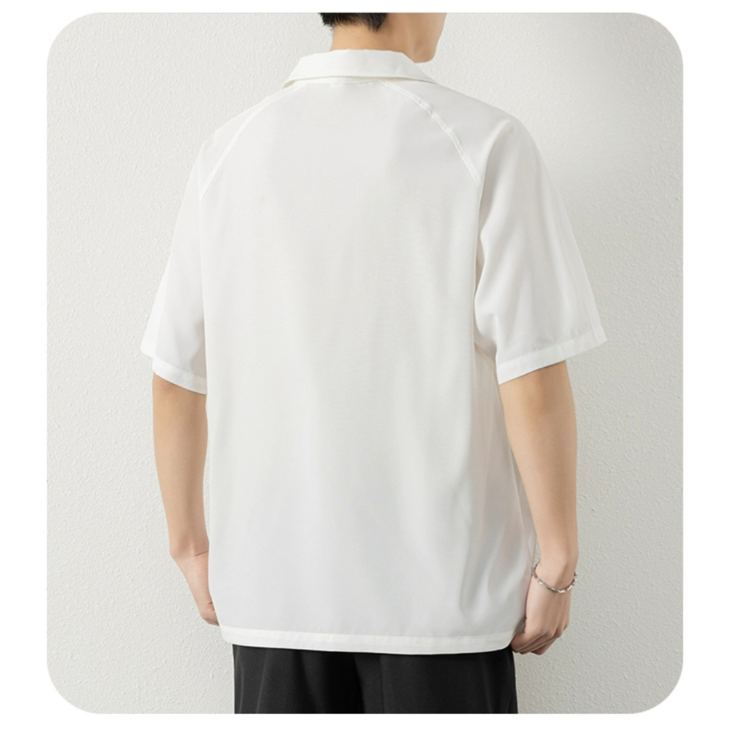 CLIFF ฤดูร้อน สีล้วน เสื้อโปโล เรียบง่าย เสื้อยืดผู้ชาย รูปที่ 8