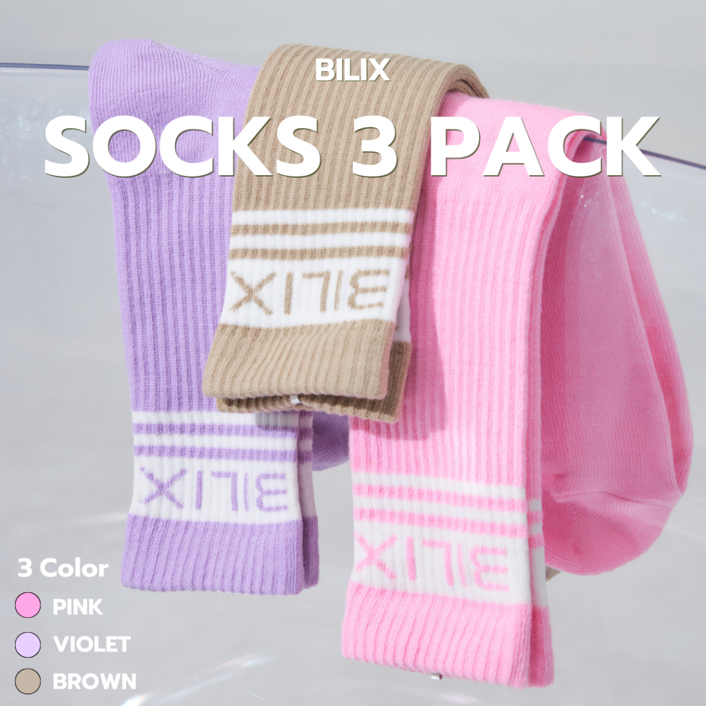 BILIX SOCKS 3 PACK ถุงเท้าออกกำลังกาย