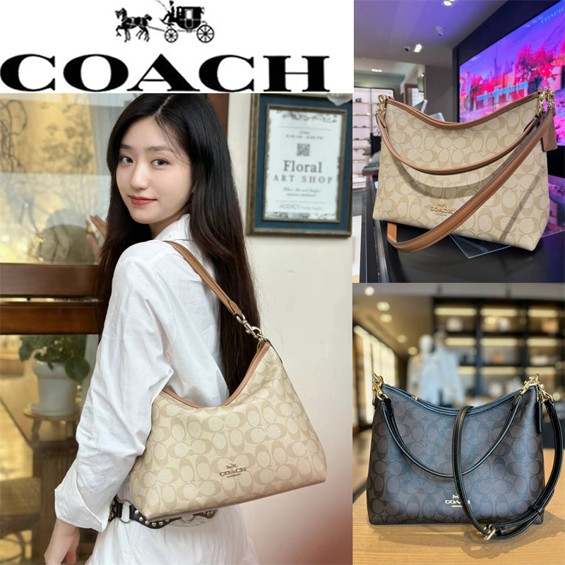 Outletของแท้coachกระเป๋าผู้หญิงLaurel hobo bagรักแร้กระเป๋าไหล่เดี่ยวCrossbodyกระเป๋าถือผู้หญิง