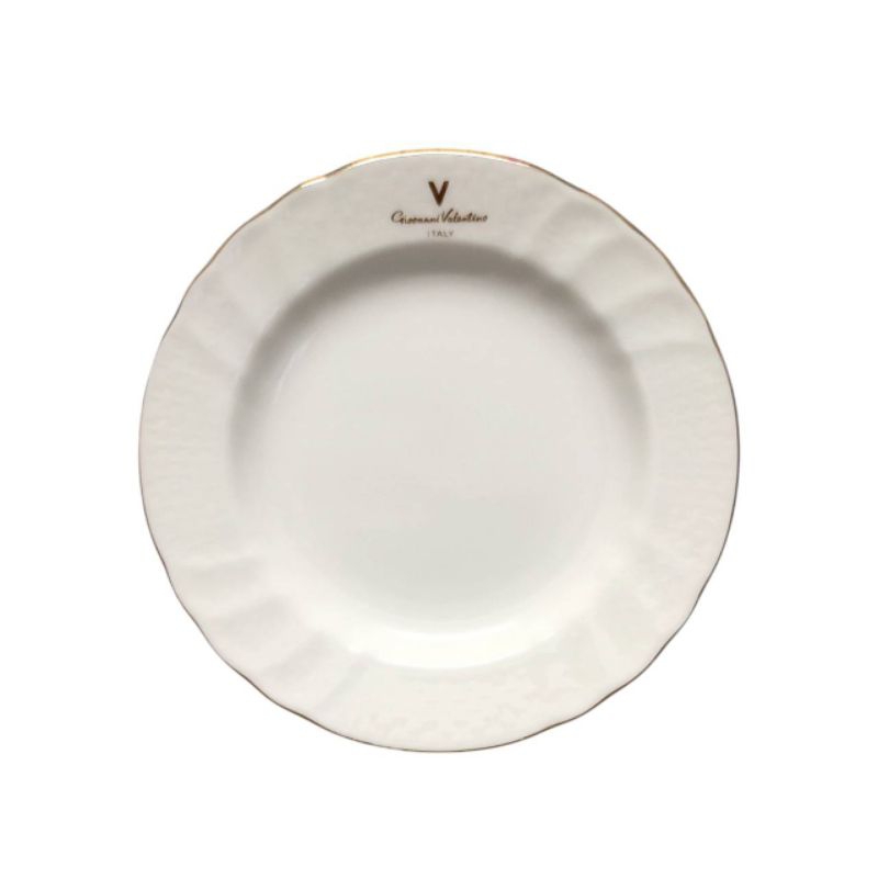 Giovanni Valentino Italy Bread Plate White with Gold Trim จานขนม