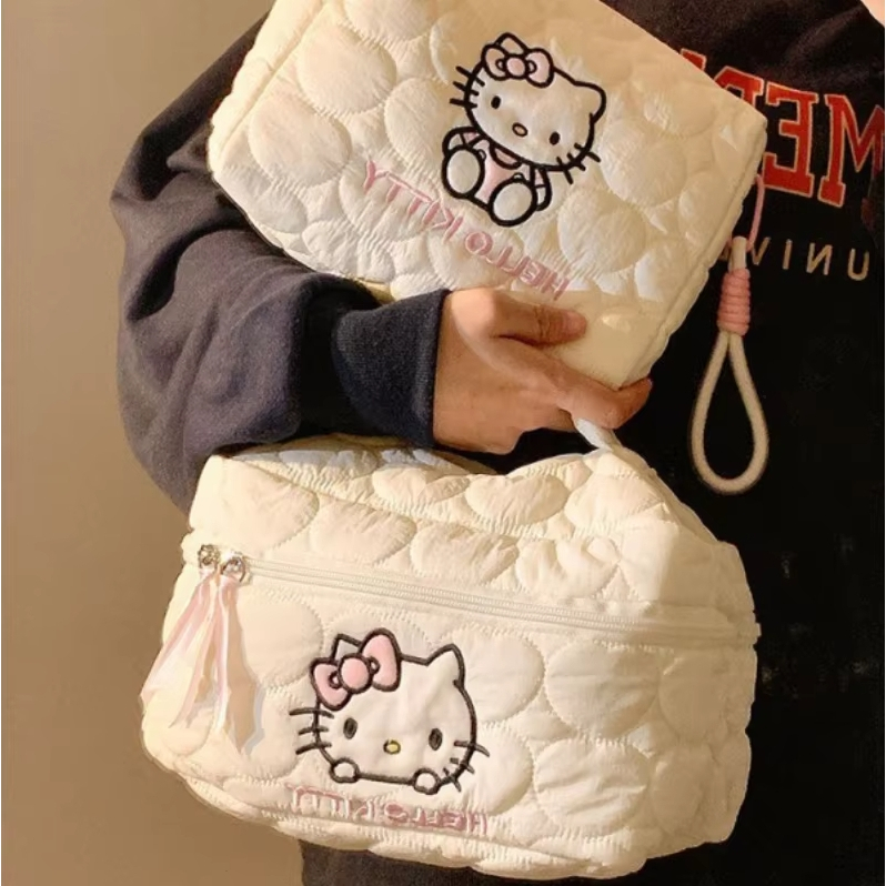 กระเป๋า Hello Kitty กระเป๋าจัดเก็บกระเป๋าเดินทางแบบพกพา กระเป๋าเครื่องสําอาง skincare bag hello kitt