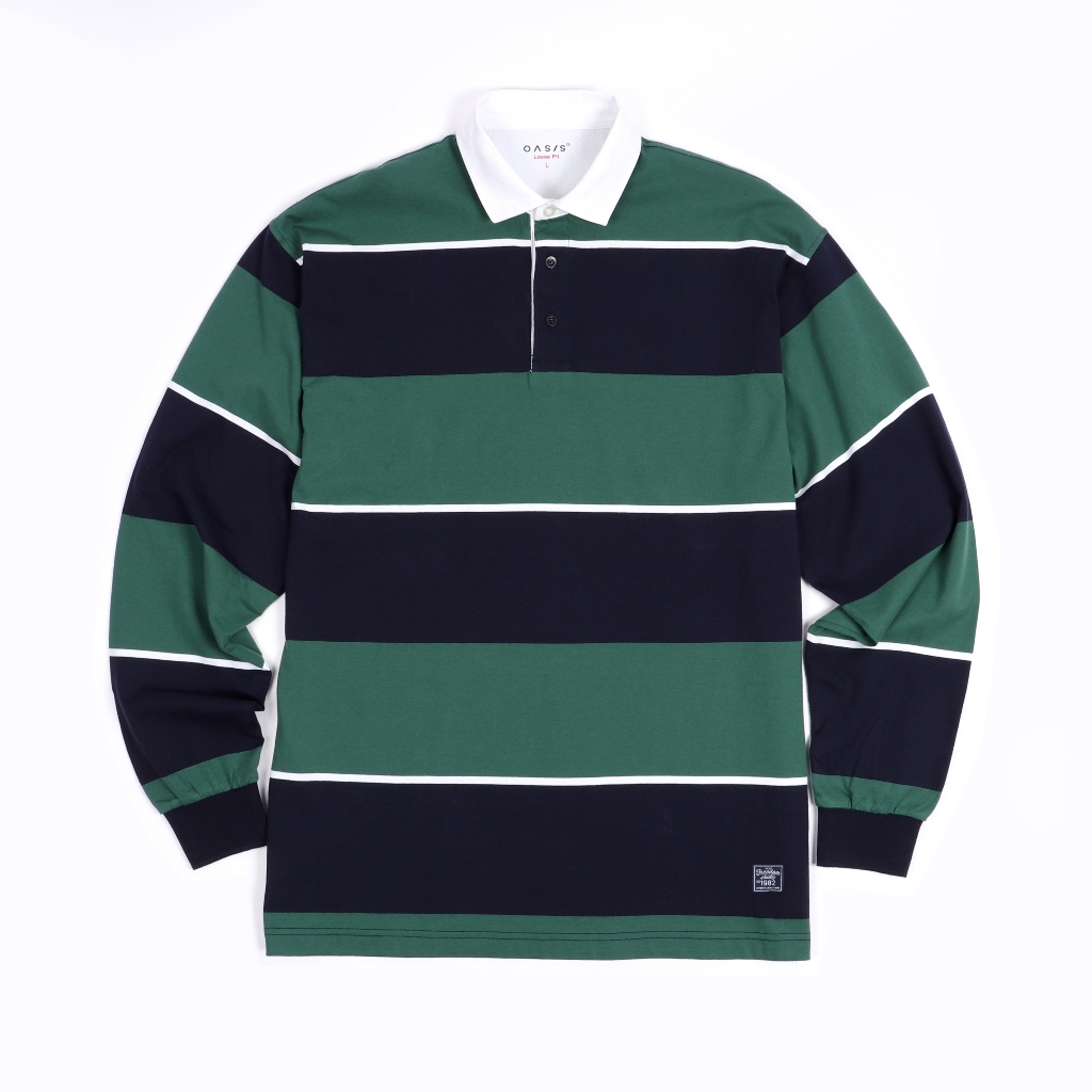OASIS เสื้อโปโลผู้ชาย รุ่น MPYL-1928-L โปโล แขนยาว เนื้อผ้าคอตตอน สีเขียว สีขาว ราคา ถูกที่สุด ดีลบีเคเค แกลเลอรีภาพที่ 5