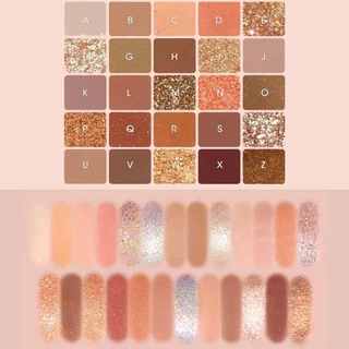 พาเลทอายแชโดว์ 25 สี✨เนื้อใยไหม เนื้อแมท ประกายชิมเมอร์ กลิตเตอร์ สีโทนนู้ด กันน้ำ ติดทน พาเลตต์อายแชโดว์