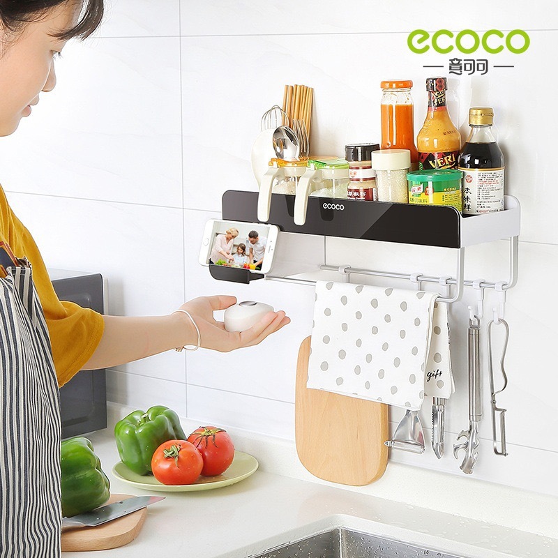 ECOCO ชั้นวางของ ชั้นวางของ ในห้องน้ำและห้องครัว ติดผนัง E1712