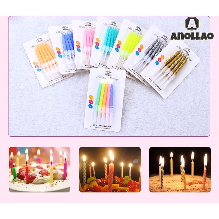 เทียนวันเกิด เทียนปักเค้กแบบเกลียว เทียนวันเกิดสำหรับเด็ก DIY ด้ายสร้างสรรค์เค้กตกแต่งเทียนอบ  ✨Anollao
