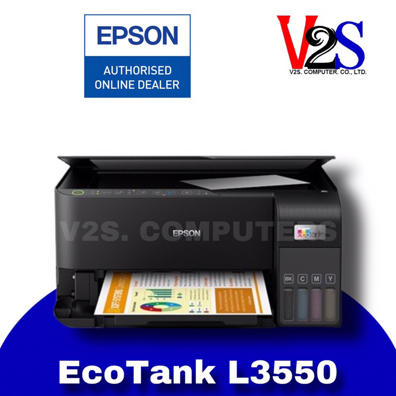 Epson EcoTank L3550 A4 มัลติฟังก์ชัน 3-in-1 printer with Wi-Fi Direct มีหมึกแท้ในกล่องพร้อมใช้งาน