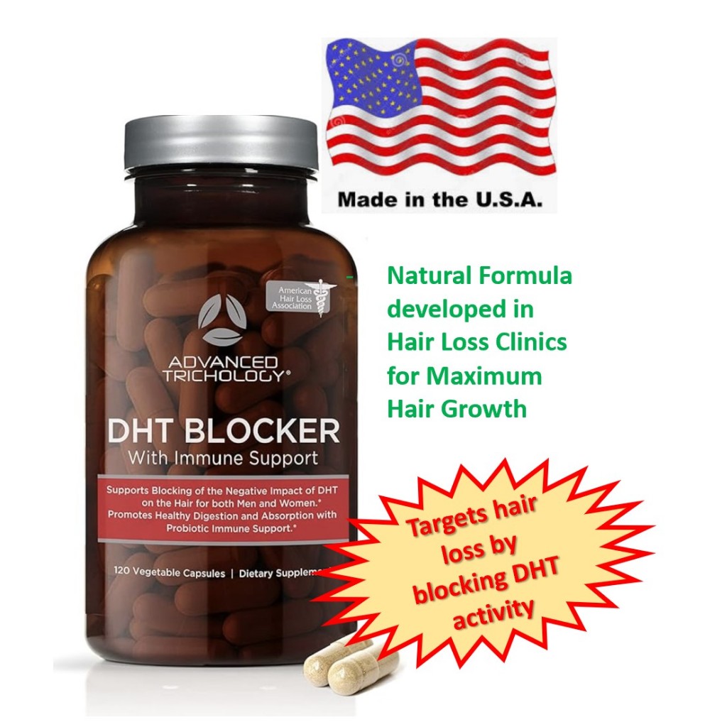 DHT Blocker - Hair Growth Supplement for Genetic Thinning for Men and Women | Approved* by American 