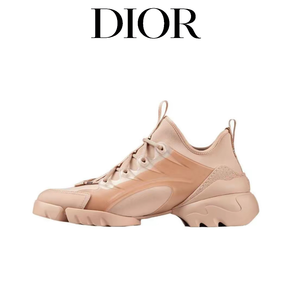 Dior D-Connect รองเท้าลำลองสำหรับผู้ชายและผู้หญิงรองเท้าผ้าใบไม่หุ้มข้อสีนู้ด