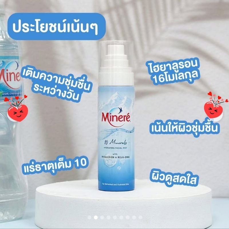 🔥 สินค้าใหม่ 🔥สเปรย์น้ำแร่มิเนเร่ Minere hydrating facial mist with Hyarulon & Reju-DNA