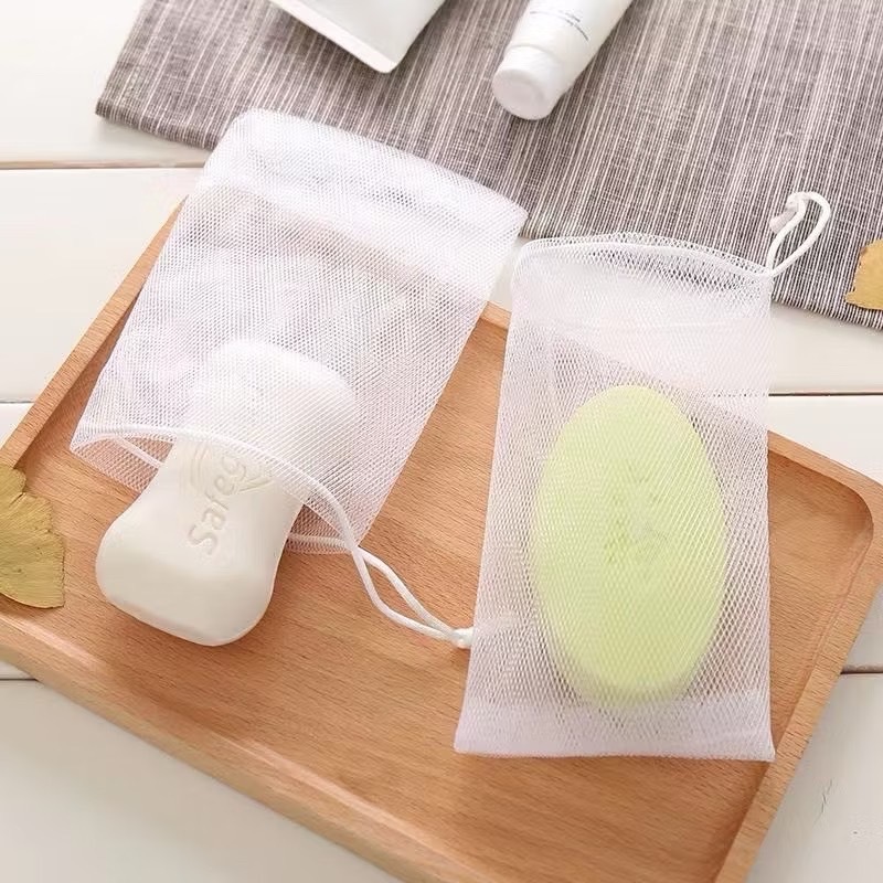 C074 ตาข่ายตีฟอง ตาข่ายทําสบู่ สำหรับใส่สบู่อาบน้ำ ทำความสะอาดผิวหน้า