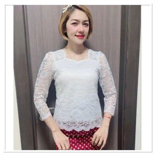 เสื้อลูกไม้แขน5ส่วนใส่งานบุญงานแต่งงานบวช