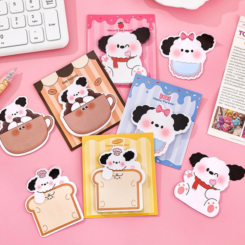 <พร้อมส่ง> โน๊ตกาวกระดาษ 🐩 Cuteies🐥 น้องสัตว์น่ารัก 30แผ่น 12ลาย โพอิท เครื่องเขียน กระดาษโน๊ต เมมโม memo