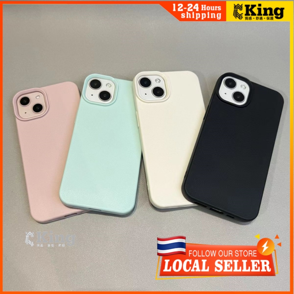หลายสีให้เลือก กันกระแทก เคสไอโฟน for iPhone 16 13 11 12 15 14 PRO MAX 7 8 PLUS XS XR XSMAX สวยมาก กรณีโทรศัพท์นุ่มหนัง