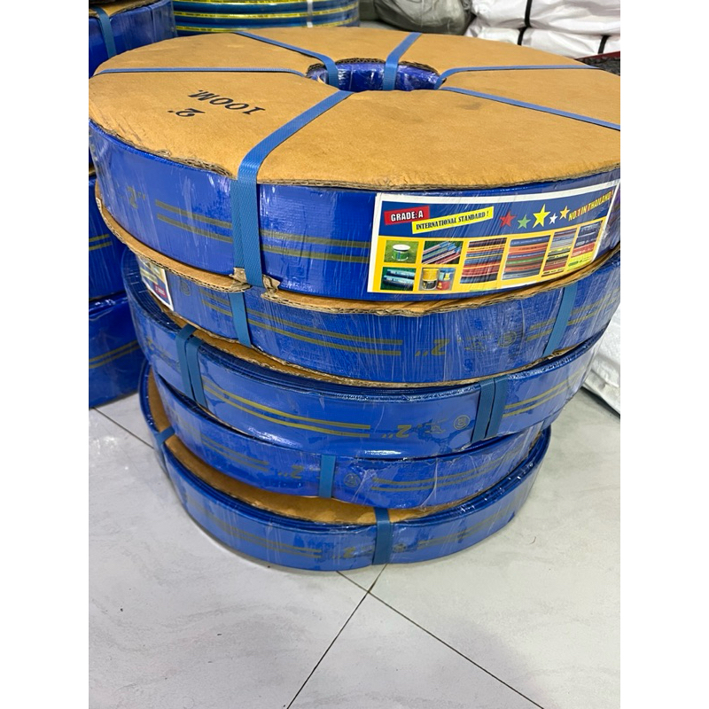 สายส่งน้ำ ขายเป็นเมตร ตราม้า 2นิ้ว oceanstone ผ้าใบเคลือบPVC หนา2ชั้น เหนียว ทนแรงดัน สายสูบน้ำ สายน้ำ ผ้าใบ สายส่ง