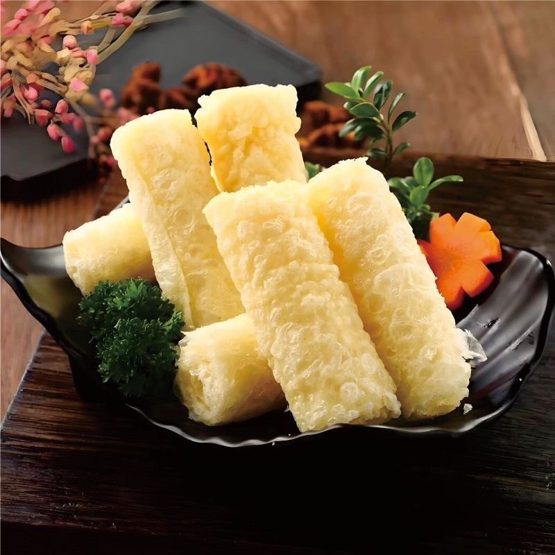 JY.57ฟองเต้าหู้ม้วนทานคู่ชาบูสุกี้หม้อไฟจีนสะดวกอร่อย120g รูปที่ 3