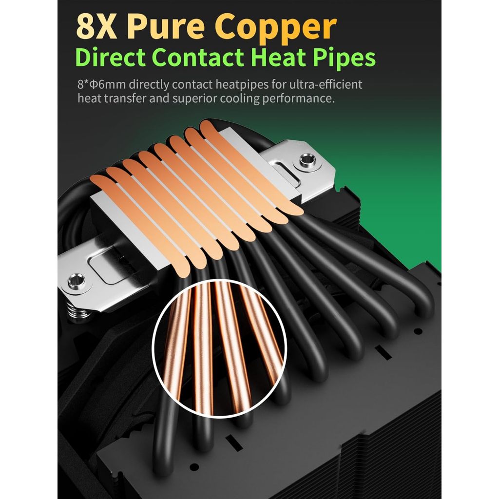 ฮีทซิงค์ระบายความร้อนซีพียู / upHere - UP2 CPU Air Cooler 8Pipes with ARGB, Dual Fans & Heatsinks