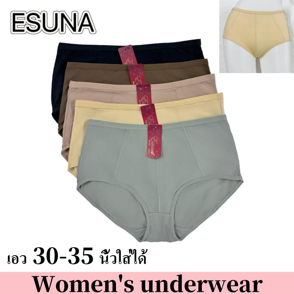 ESUNA กางเกงในเอวสูง มีตะเข็บหน้า ผ้าสเปนเดกส์ เนื้อผ้าลื่น ใส่สบาย ใส่แล้วไม่อึดอัด ไม่อับชื้น