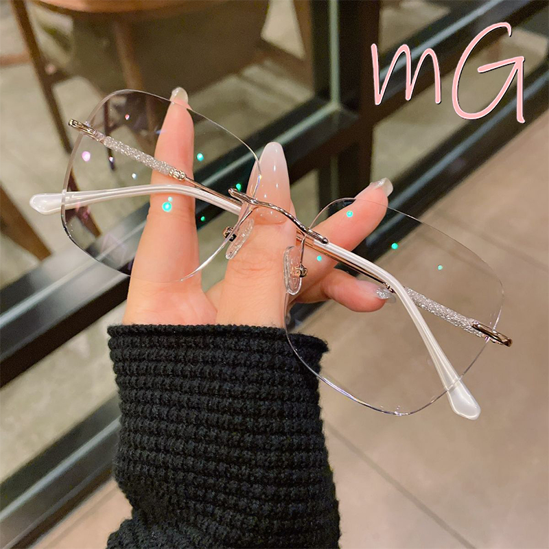 [จัดส่งจากกรุงเทพฯ]My Girlแว่นสายตาสั้นเลนส์ออโต้แฟชั่น แว่นตา ป้องกันแสงสีฟ้า ไร้ขอบ แสงอัลตร้าไลท์ ระดับไฮเอนด์unisex