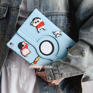 🌻24 ชั่วโมง🌻เคสป้องกัน iPad หมุนได้ 360°เครยอนชินจัง มีสีสัน เหมาะสำหรับรุ่น gen12/11 Air8 air7/6