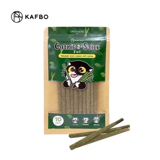 KAFBO Catnip Stick 2in1 ไม้มาตาตาบิเคลือบแคทนิป มาตาตาบิ ฟิน 2 เท่า บรรจุ 10 แท่ง