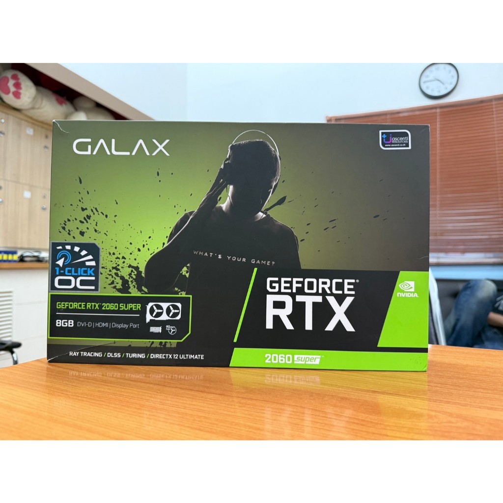 GALAX  RTX 2060 SUPER (1-CLICK OC) V2 - 8GB GDDR6 ไฟพัดลมสีขาว ครบกล่องสภาพสวย ประกัน ARC 03/2025