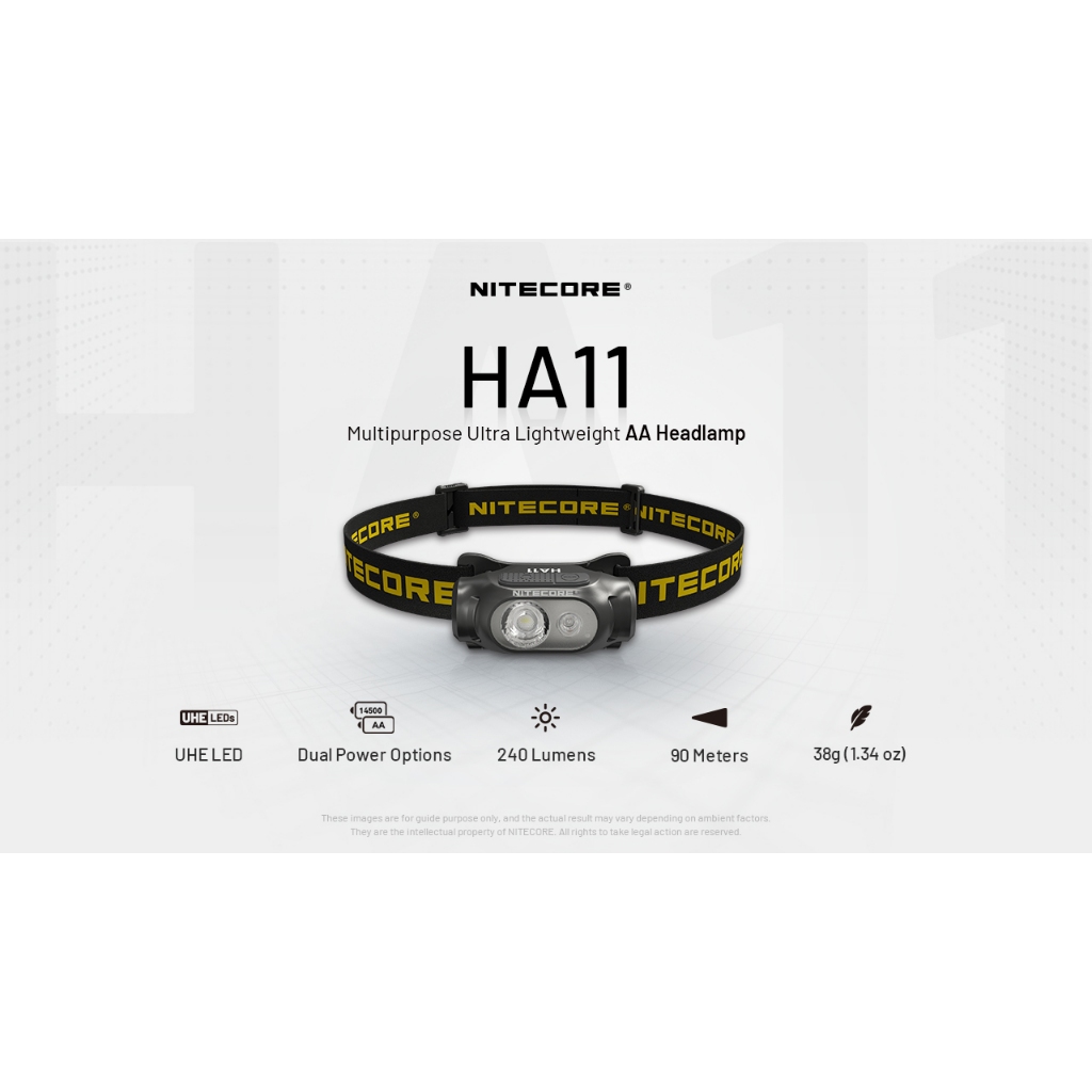 ไฟฉายคาดหัว Nitecore HA11 ถ่าน AA หนึ่งก้อน 240lm