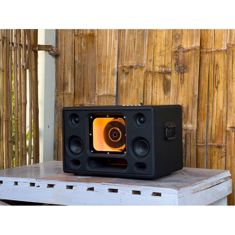 ลำโพงบลูทูธ แบนพาส 6.5 นิ้ว ว้อยคู่ 200 วัตต์ เลือกสีได้ เสียงดี แบตอึด เบสแน่น