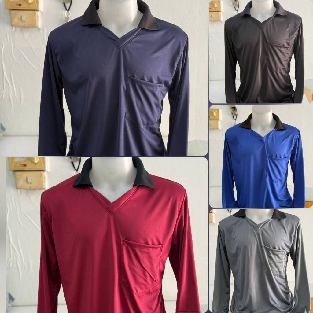 เสื้อคนงานแขนยาว ไมโครหนา 145 แกรมคอปก มีกระเป๋า ผ้าไมโคร มี 5 สี ไซส์ M L XL 2XL