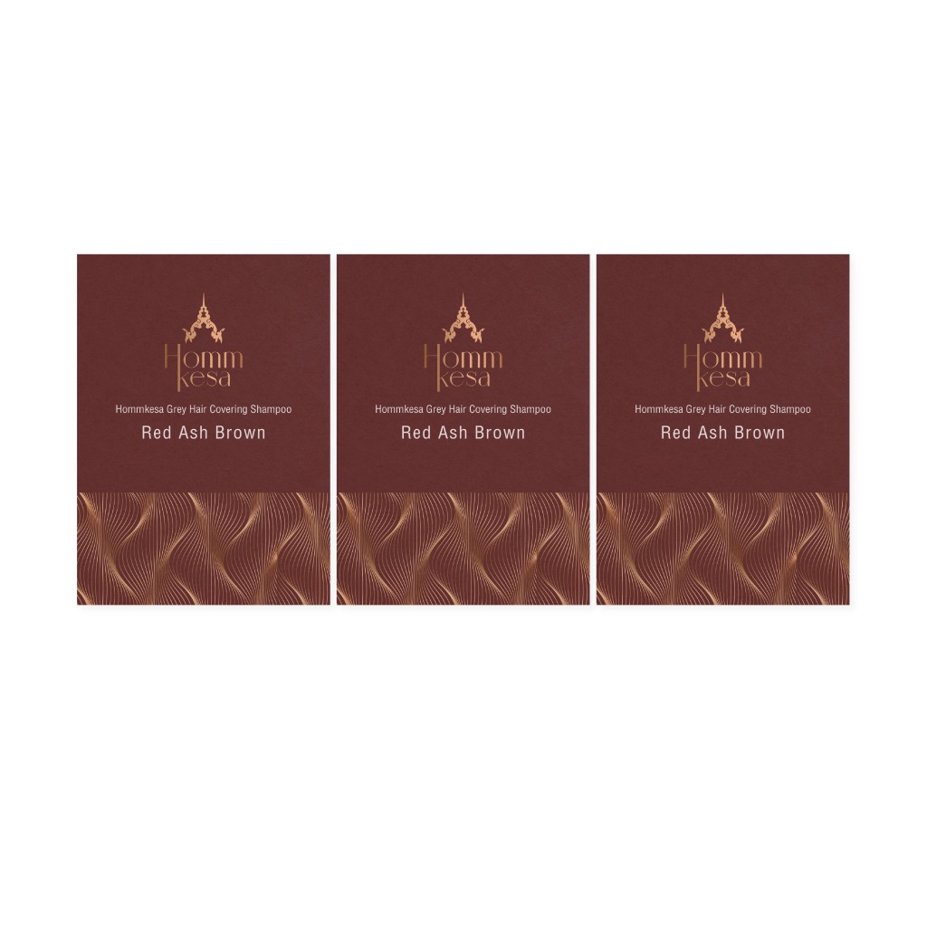 แชมพูปิดผมขาวน้ำตาลแดงหม่น RED ASH BROWN 3 ซอง ราคา 250 บาท ขนาด 30ml.