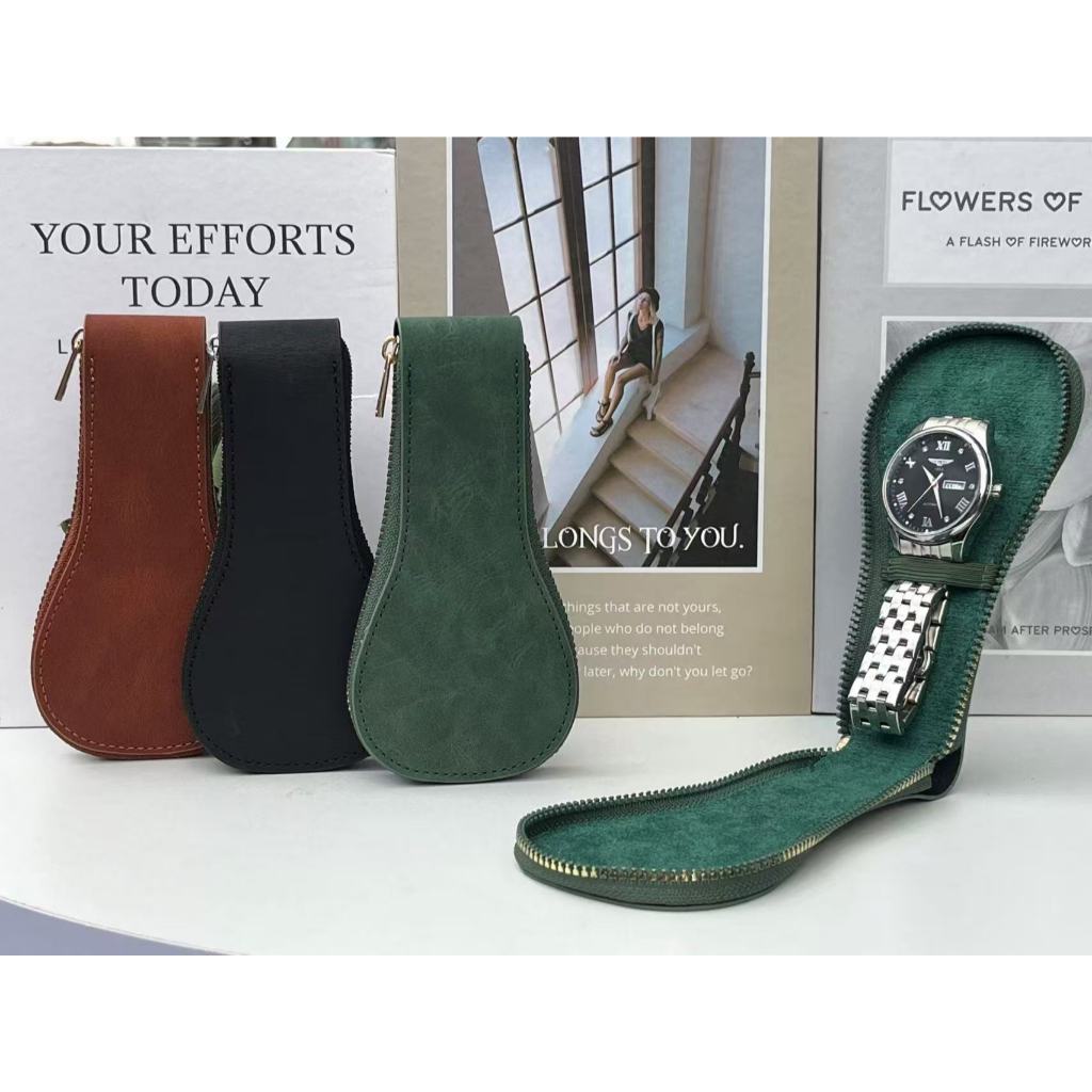 กระเป๋าใส่นาฬิกาแบบมีซิป 1 เรือน กล่องนาฬิกา กล่องใส่นาฬิกาพกพา Watch Box