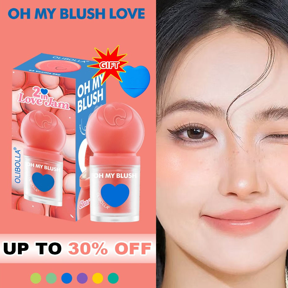OLIBOLLA OH MY BLUSH บลัชหัวโตออริจินอล บลัชออนสูตรน้ำ เนื้อนุ่ม ส่งพัฟแต่งหน้า lip blush rouge blus