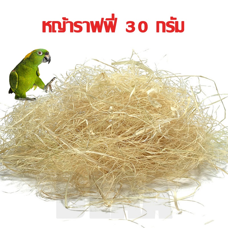 ที่นอนนก หญ้าราฟฟี่ หญ้ารังนก หญ้ากระรอก หญ้านก บ้านนก บ้านนกหงษ์หยก