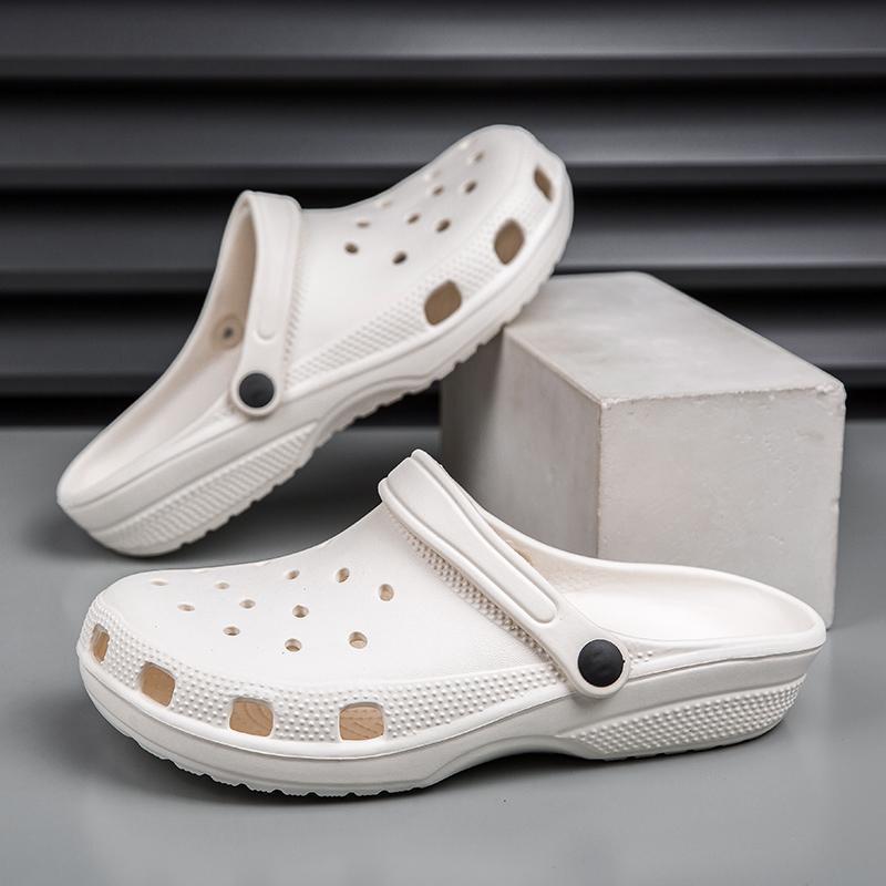 พร้อมส่ง ทุกบ้าน รองเท้าหัวโตแฟชั่น สำหรับผู้ชาย ดีไซน์เรียบง่าย  หัวโตแบบบาง ยางนิ่ม เบา กันน้ำ กันลื่น ระบายอากาศได้ดี