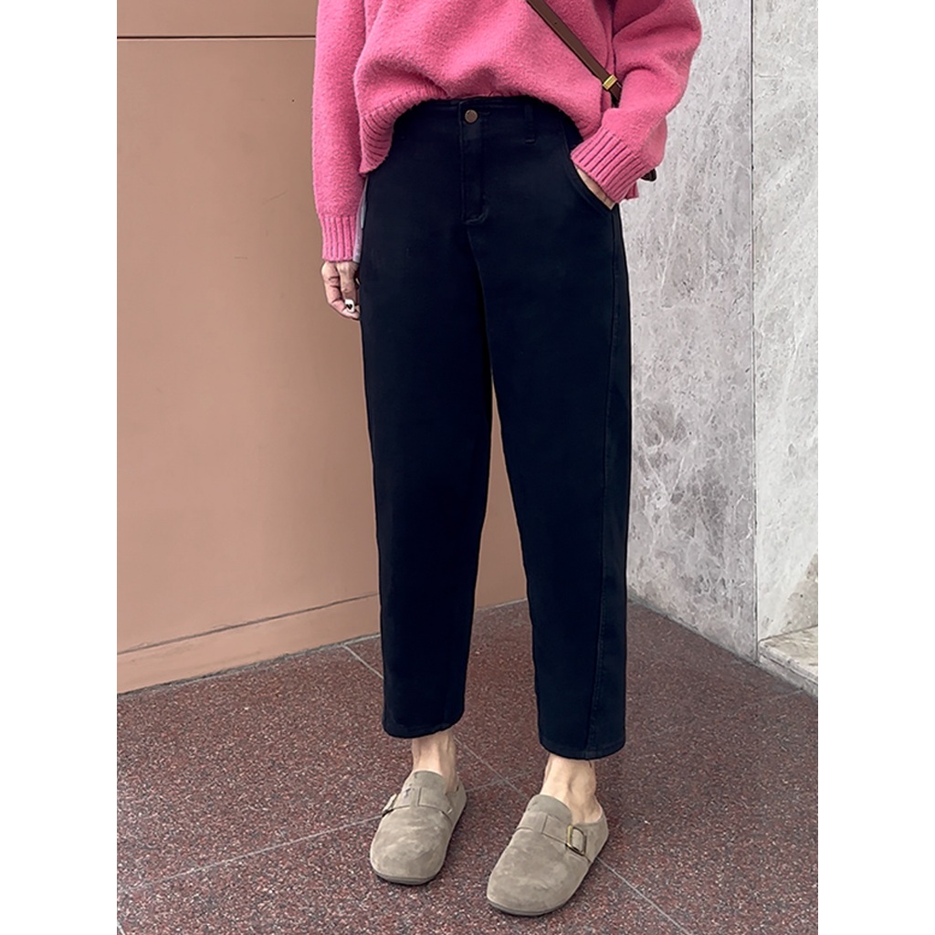 กางเกงยีนส์ขายาว กางเกงยีนส์สีดำ กางเกงยีนส์