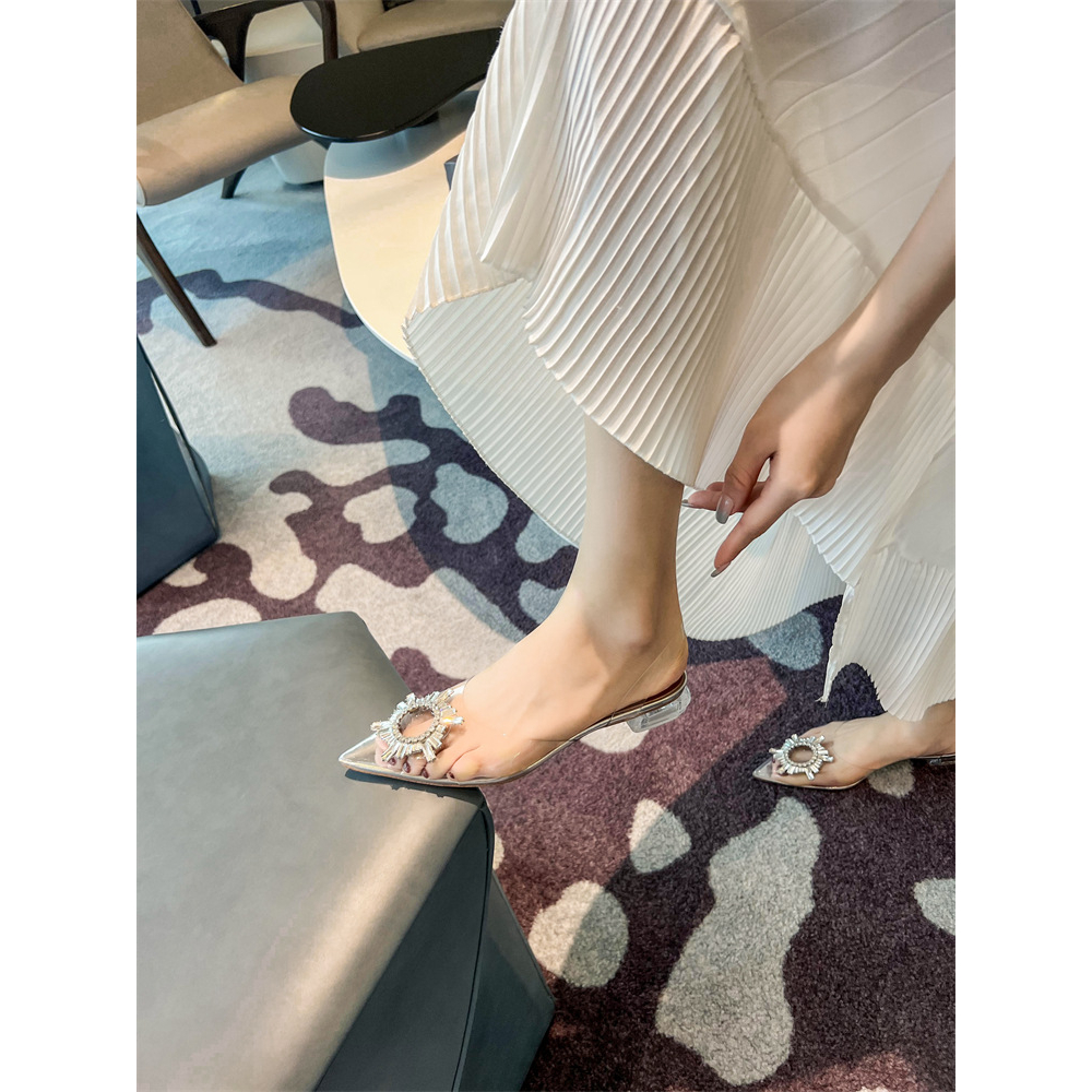 รองเท้าแก้วคริสตัลเกรดพรีเมี่ยมหัวแหลมไม่ตัดขอบ ส้น4 แบบ ทรงสวย ตรงปกมาก P02 ราคา ถูกที่สุด ดีลบีเคเค แกลเลอรีภาพที่ 8