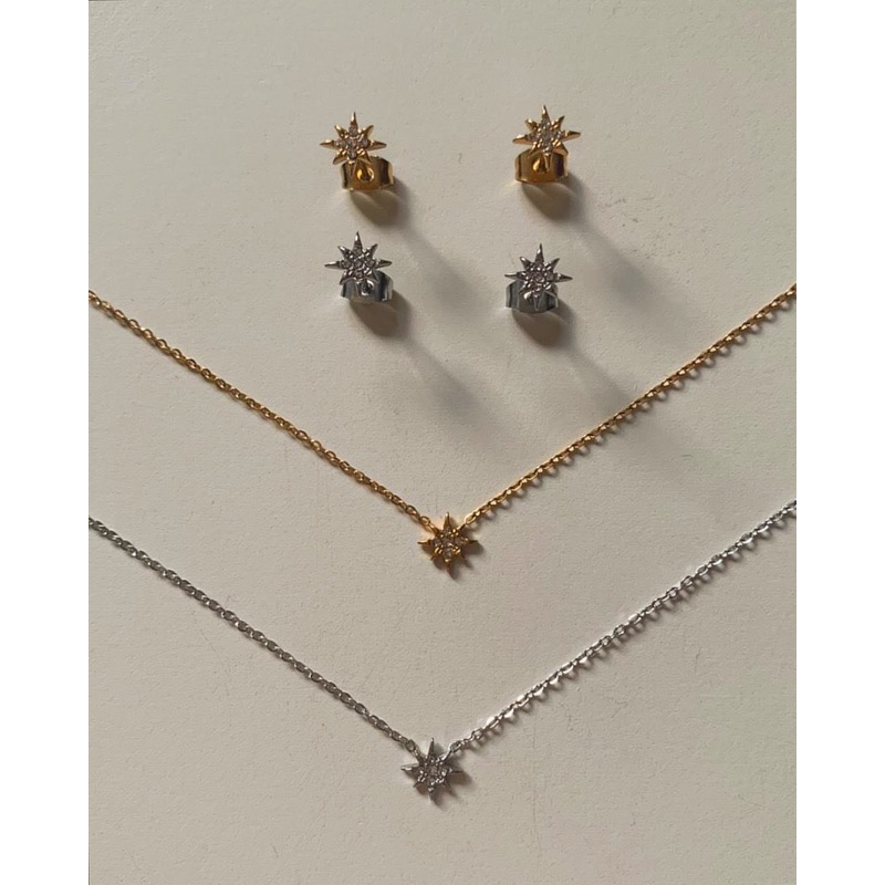 ต่างหูสเตนเลส สร้อยสเตนเลส HER OBJECTIVE_HER LUCKY SET