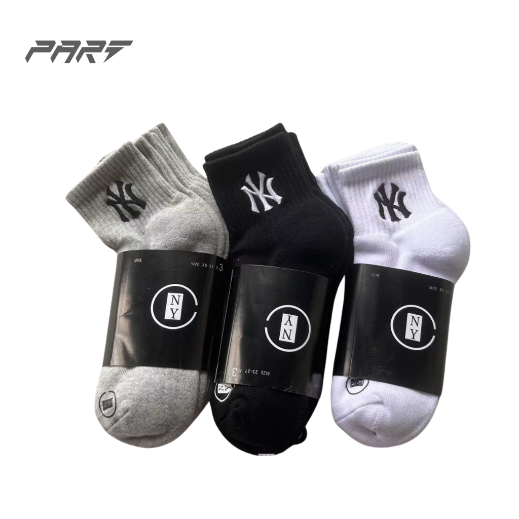 (แพ็ค 3 คู่) ถุงเท้า NY  ข้อสั้น กลาง ยาว แบบใหม่นุ่มเท้า ไม่บาง ระบายอากาศดี พร้อมส่งในไทย