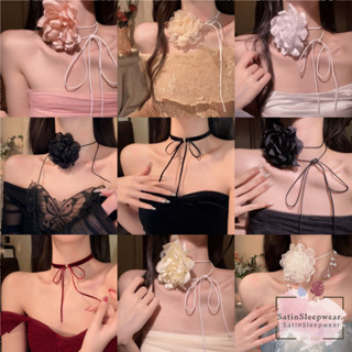 SatinSleepwear🌸🌸สร้อยคอโชคเกอร์ โช้กเกอร์ดอกไม้🍥 ลายดอกไม้ ห…