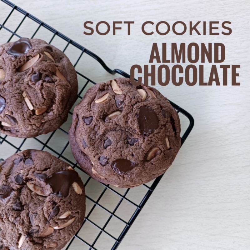 🍪 คุกกี้นิ่ม อัลมอนด์ช็อกโกแลต premium soft cookies almond & dark chocolate