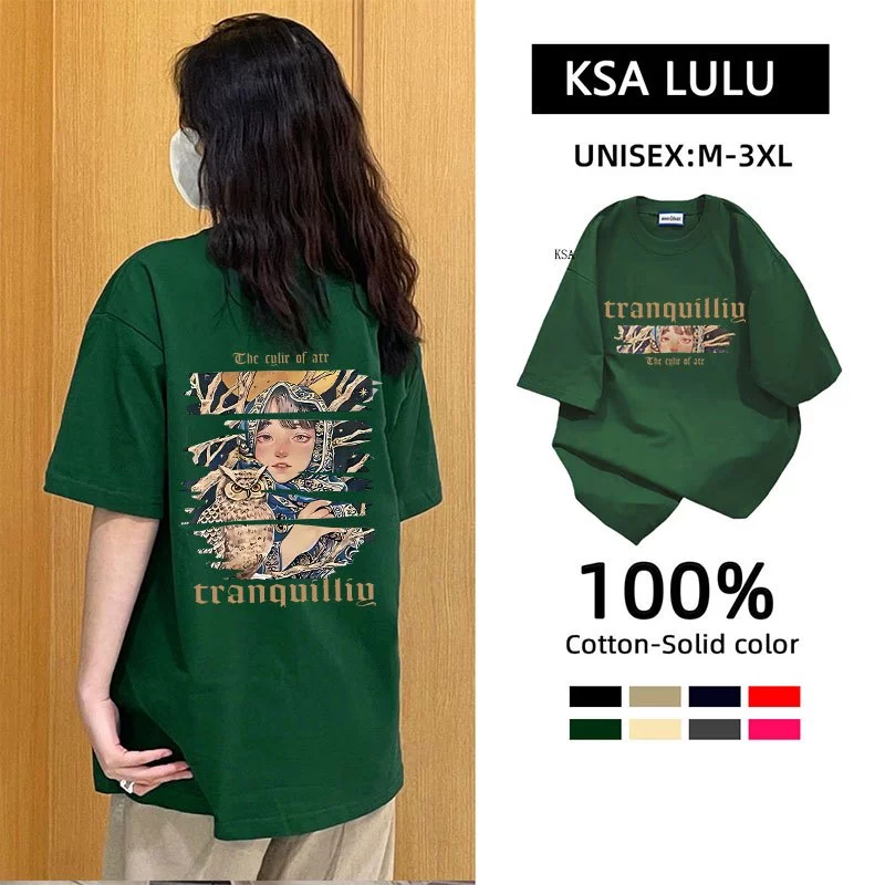 เสื้อยืดผู้หญิงกําลังฮิตใหม่ ผ้าคอตตอน100% oversize เสื้อผ้าแฟชั่นไซส์ใหญ่ ทรงหลวม เสื้อโอเวอร์ไซส์เกาหลี สกรีนลายวินเทจ thumbnail 8