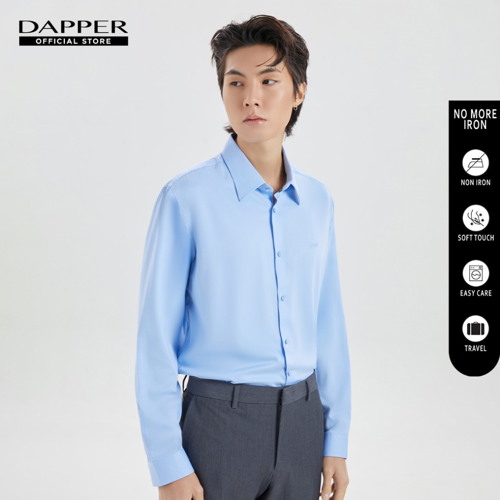 DAPPER เสื้อเชิ้ตแขนยาว NO MORE IRON ทรง Smart Fit สีฟ้า (BSL/BL/395TN1)