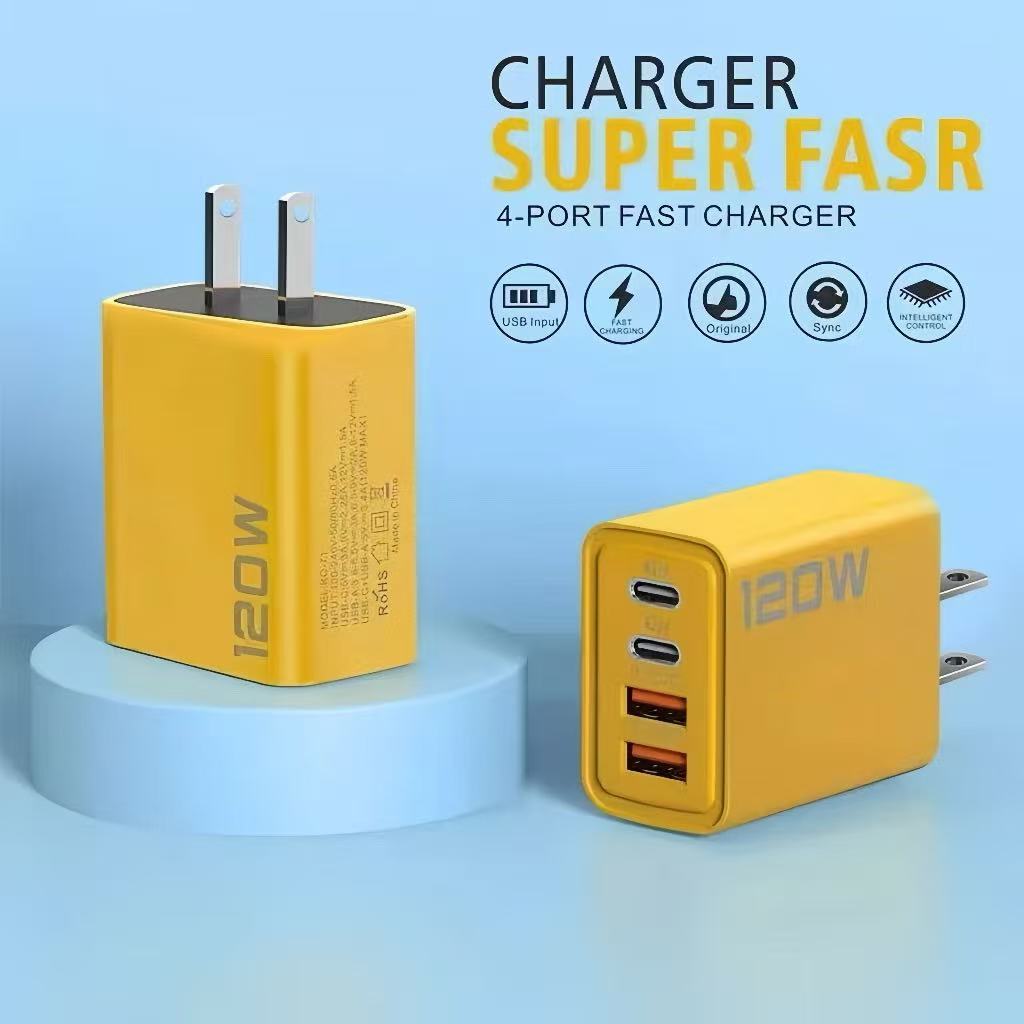 สินค้าพร้อมส่ง หัวชาร์จเร็ว120W สำหรับ Micro TYPE-C IOS อะแดปเตอร์ชาร์จไฟ ชุดชาร์จเร็ว PD ใช้ได้ทั้ง แอนดรอย และ ios