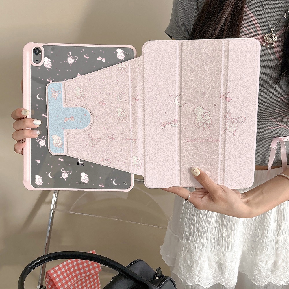 🚀จัดส่งทันที🚀เคสไอแพด การหมุน 360 องศา โบว์ริบบิ้น Gen12 Pro13 2024 Air5 10.9 Air7/6 11 เคสipad
