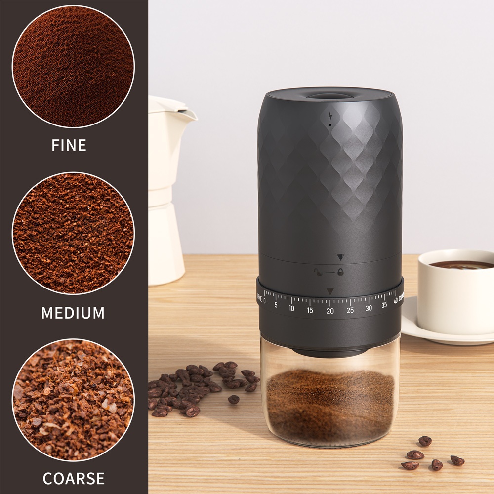 เครื่องบดกาแฟไฟฟ้า มาใหม่ มืออาชีพ ปรับภายนอกได้ เครื่องบดถั่ว แบบพกพา Electric coffee grinder 1800mAh ชาร์จUSB Type-C รูปที่ 7