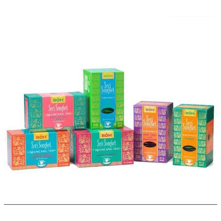 ชา BOH Seri Songket Collection Flavoured Black Tea Healthy Tea Fruit Tea ขนาด 20 ซอง